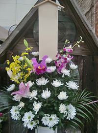 葬儀供花　和洋MIX　千葉県印西市　印西斎場　届け